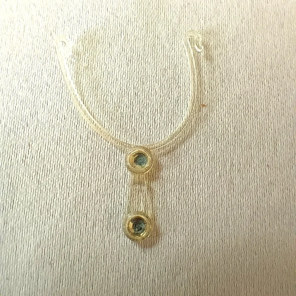 Vintage Barbie Superstar Clear Blue Rhinestone Necklace Jewelry Replacement Matt